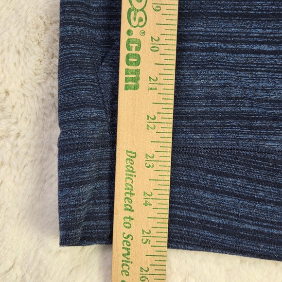 American Eagle Outfitters Seriously Soft Heathered Blue Striped Sleeve Hoodie - Picture 9 of 14